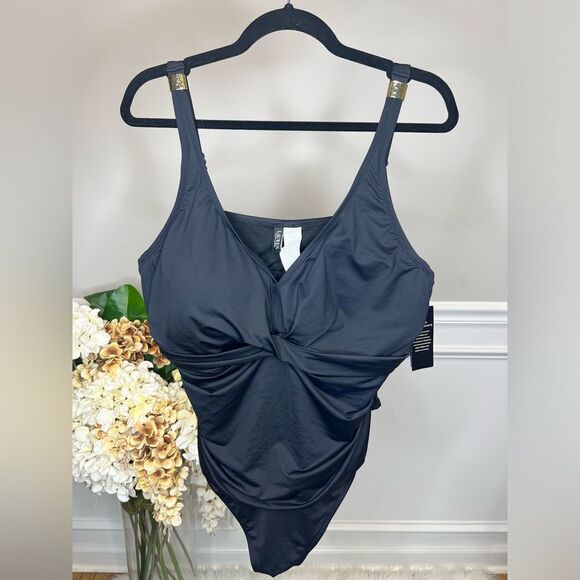 NWT Lauren Ralph Lauren black one piece bikini - Picture 3 of 6